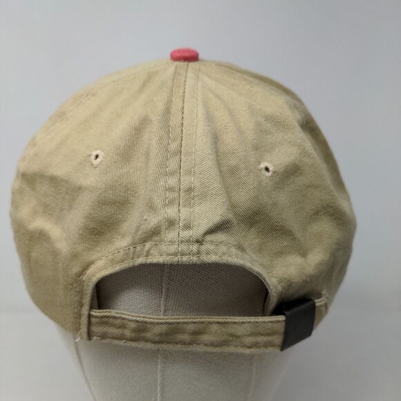 San Son Men's Slideback Hat Tan Red Size OSFA Blank Vent Holes Adjustable - Picture 5 of 7
